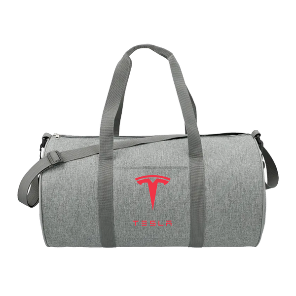 Custom Barrel Travel Bag with Front Insert Pocket and Adjustable Strap