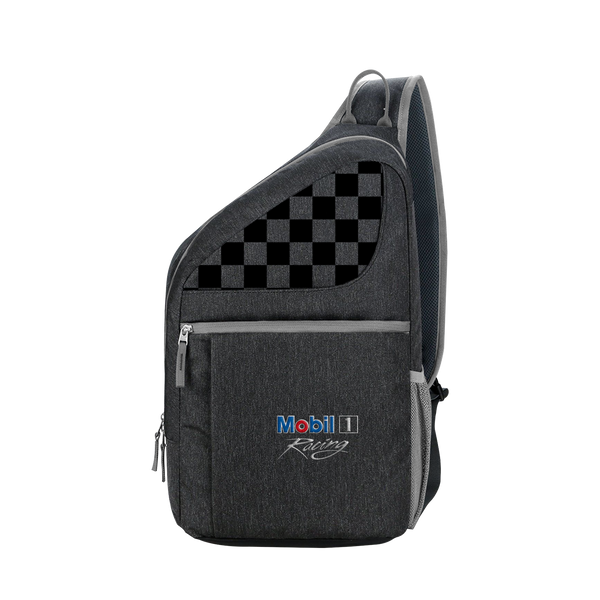 Custom Sling Backpack with Front Zipper Pocket and Side Mesh Pocket
