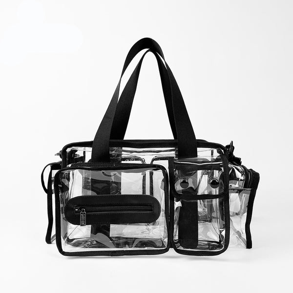 Professional Clear PVC Makeup Set Bag with Front Tissue Holder