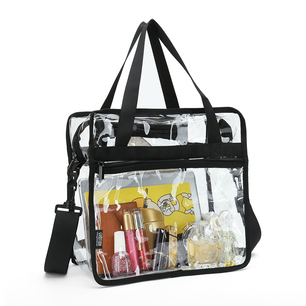 Clear Stadium Approved Tote Bags, Large Transparent Totes With Zippers Adn  Handles For Concerts, Sporting Events, Music Festivals, Work, School, Gym -  Temu