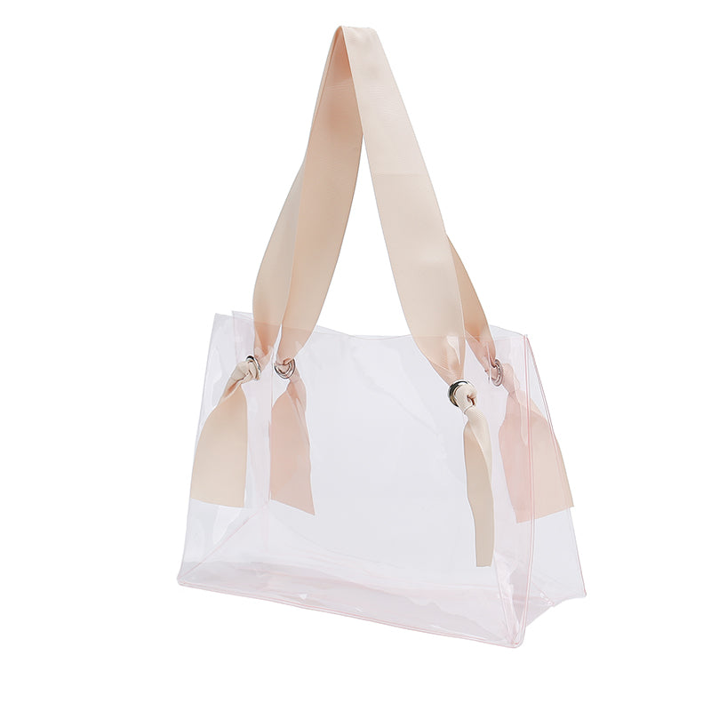 Custom Transparent Bag with Ribbon Handle